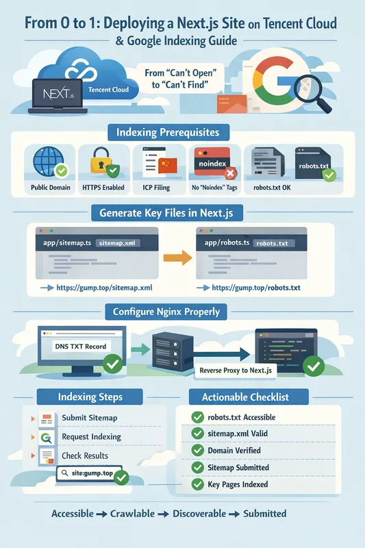 从 0 到 1:让腾讯云部署的 Next.js 网站被 Google 收录(含 sitemap / robots.txt 实战)