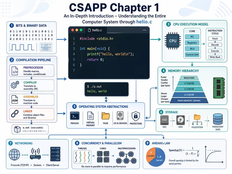 CSAPP 第 1 章硬核导读：从 hello.c 看懂整个计算机系统